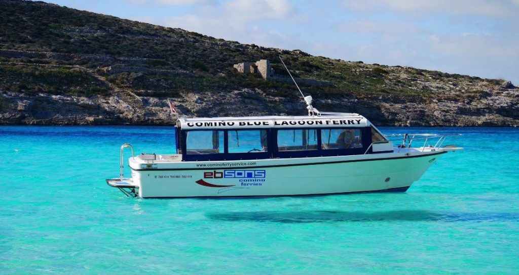 Boat in blue sea